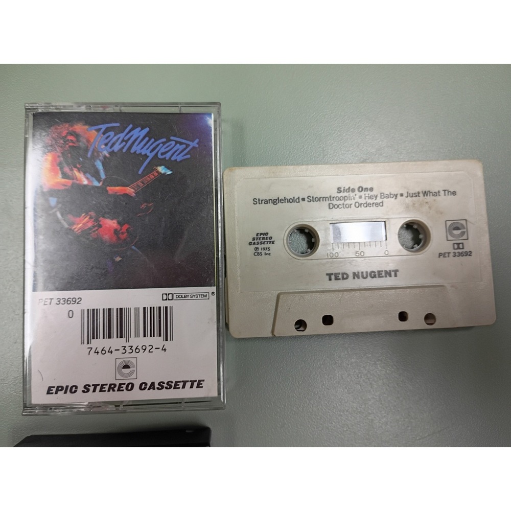 Ted Nugent Self-Titled Cassette Tape Epic PET 33692 Stranglehold 1975 Rock
